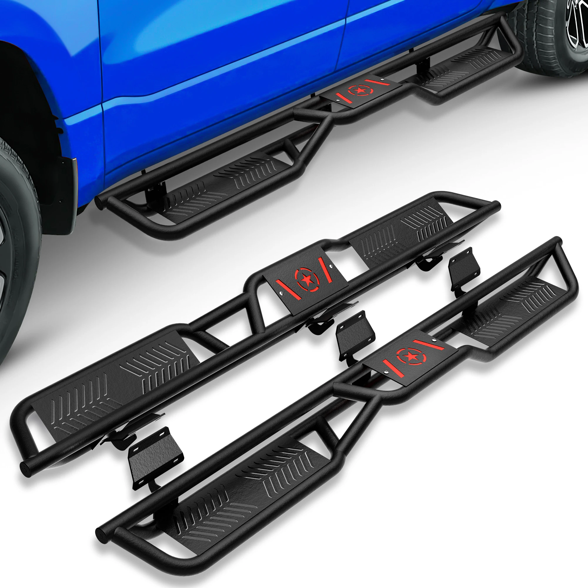 Heavy-Duty Steel Running Boards Side Step Bolt-on Nerf Bar for 2015-2025 Ford F150& 2017-2025 Ford F250 F350 Super Duty Crew Cab
Heavy-Duty Steel Running Boards Side Step Bolt-on Nerf Bar for 2015-2025 Ford F150& 2017-2025 Ford F250 F350 Super Duty Crew Cab