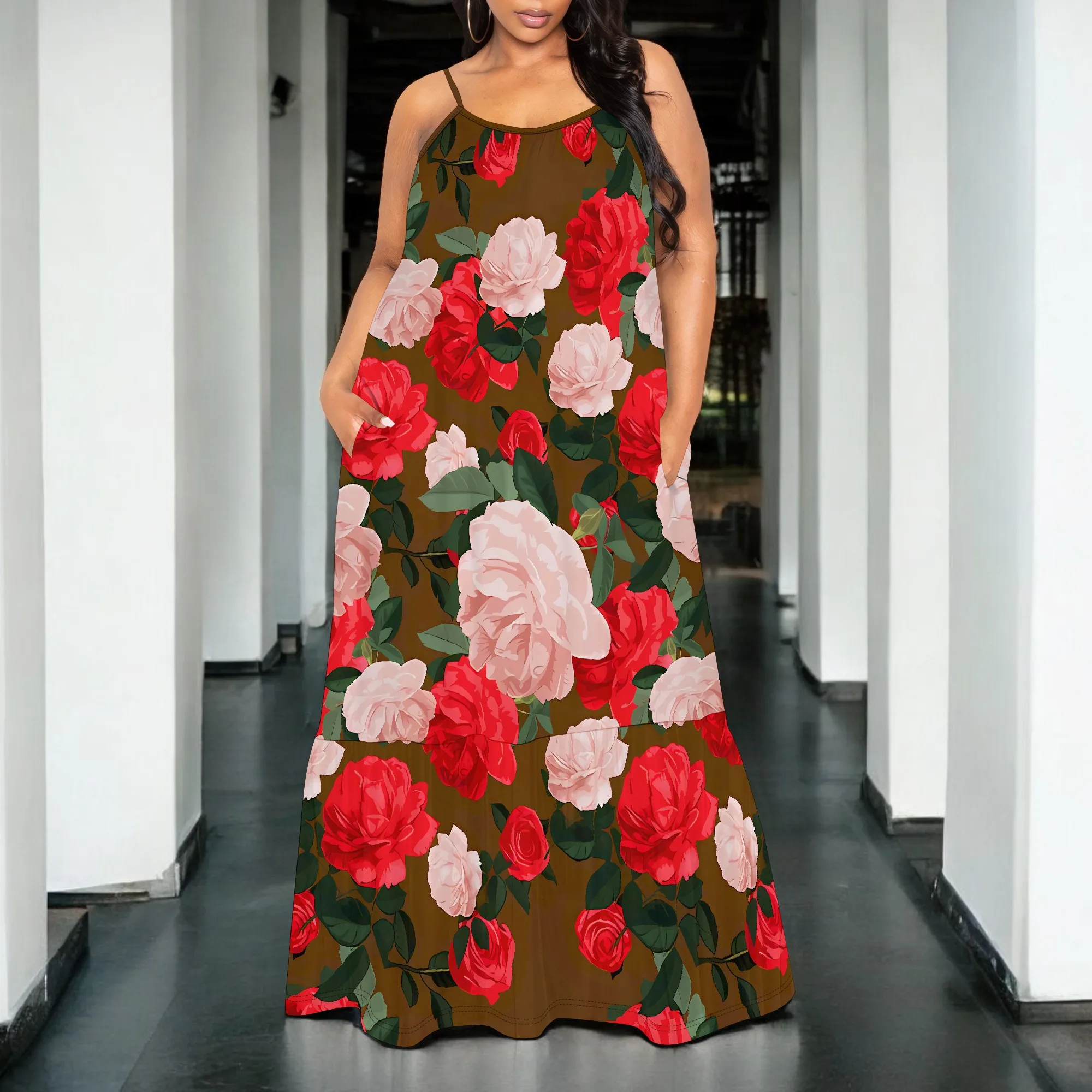 Red Rose Floral Sleeveless Maxi Dress Women Spaghetti Strap Summer Vacation Garden Party Dress
Red Rose Floral Sleeveless Maxi Dress Women Spaghetti Strap Summer Vacation Garden Party Dress