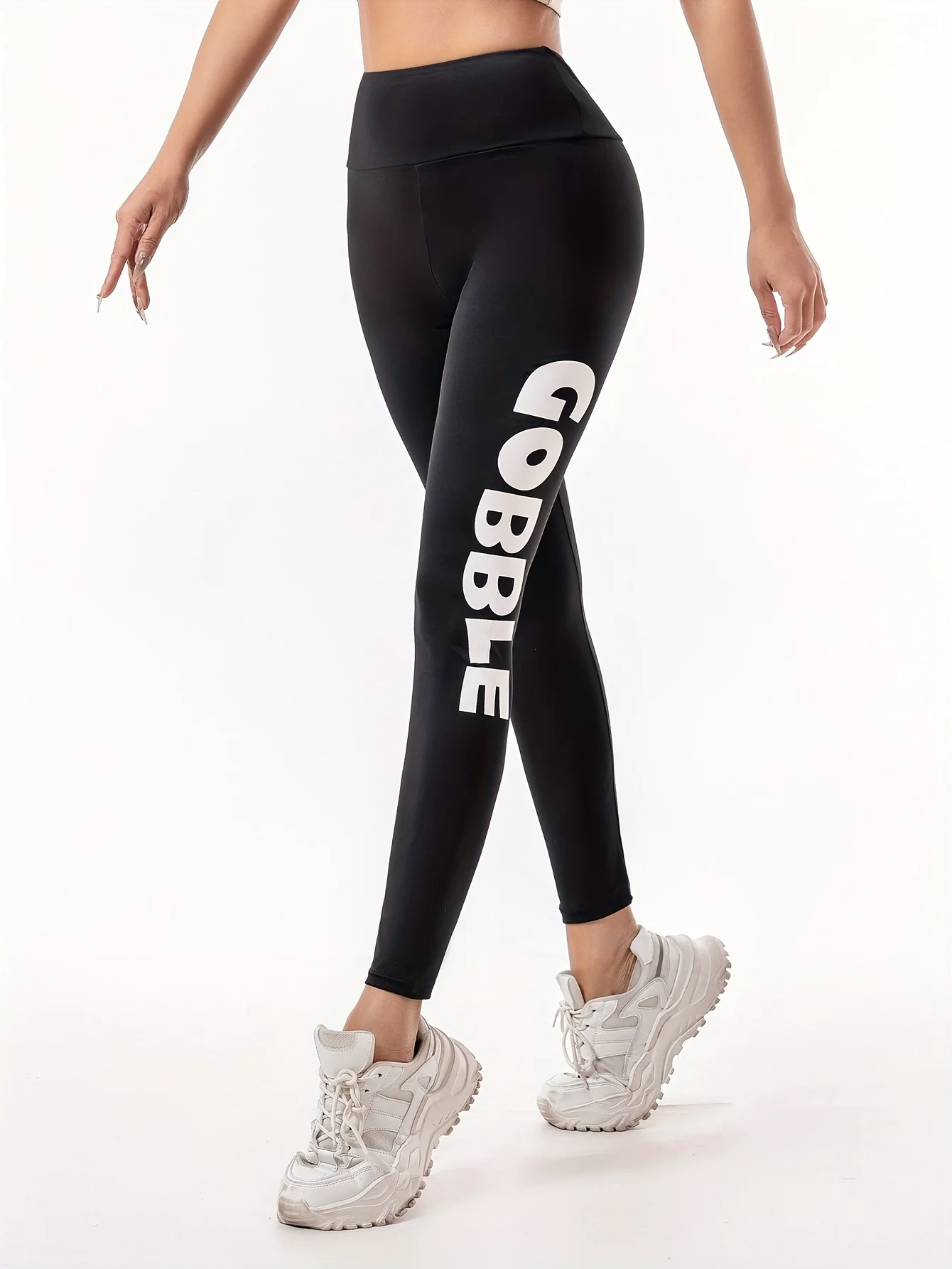Women Printed Letter Leggings, Thin Stretch Skinny Ankle Length Pants, Black Slim Fit Casual Trousers for Spring & Autumn
Women Printed Letter Leggings, Thin Stretch Skinny Ankle Length Pants, Black Slim Fit Casual Trousers for Spring & Autumn