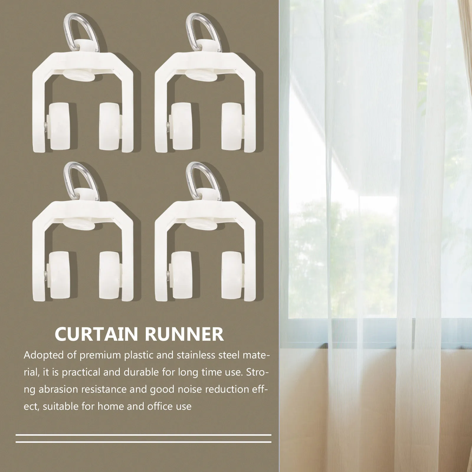 50Pcs Noiseless Curtain Track Wheel Heavy Duty Plastic Stainless Steel Glider for Home Office Curtains Drapes Sheer Valance
50Pcs Noiseless Curtain Track Wheel Heavy Duty Plastic Stainless Steel Glider for Home Office Curtains Drapes Sheer Valance