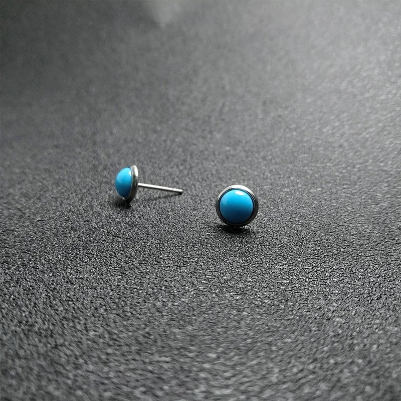 S925 Sterling Silver Female Stud Earring Natural Turquoise Earring for Women Fashion Simple Round Fine Jewelry Earring Gift
S925 Sterling Silver Female Stud Earring Natural Turquoise Earring for Women Fashion Simple Round Fine Jewelry Earring Gift