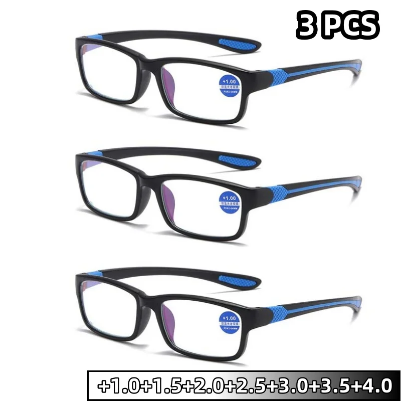 3PCS Versatile Sporty Reading Glasses HD Clear Lens Ultra Light Comfortable Anti-Blue Light Eyeglasses Diopter +1.0 To +4.0
3PCS Versatile Sporty Reading Glasses HD Clear Lens Ultra Light Comfortable Anti-Blue Light Eyeglasses Diopter +1.0 To +4.0