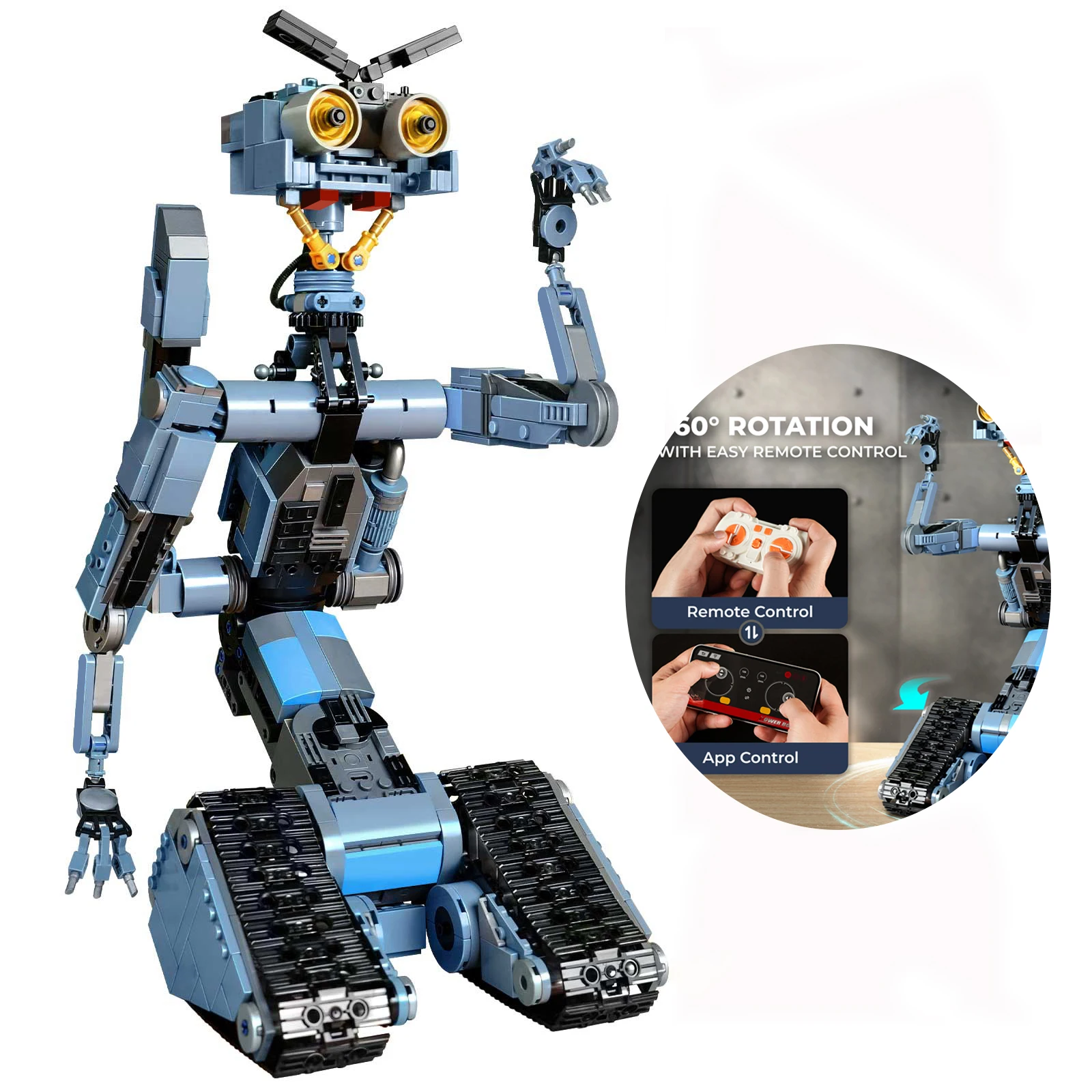 1176 Pieces Johnny 5 Robot Building Blocks Set with Remote Control - Rechargeable,Boys and Girls Gift for Halloween & Chirstmas
1176 Pieces Johnny 5 Robot Building Blocks Set with Remote Control - Rechargeable,Boys and Girls Gift for Halloween & Chirstmas