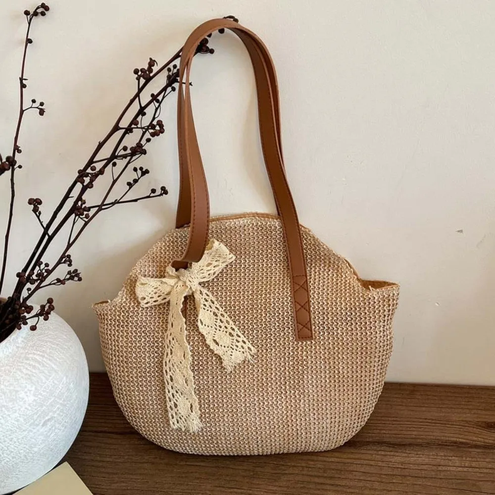 Бежевая соломенная сумка-тоут большого объема для повседневного использования, женская летняя сумка через плечо для пляжного отдыха
Бежевая соломенная сумка-тоут большого объема для повседневного использования, женская летняя сумка через плечо для пляжного отдыха