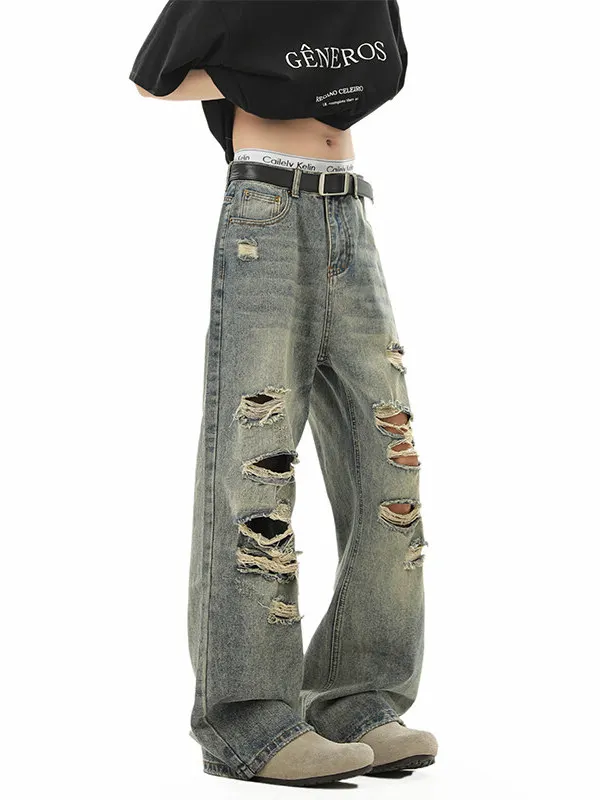 American Sle Men's Ripped Denim Jeans Summer 2025 New High Street Vintage Straight Leg Pants Worn out Faionable Jeans
American Sle Men's Ripped Denim Jeans Summer 2025 New High Street Vintage Straight Leg Pants Worn out Faionable Jeans