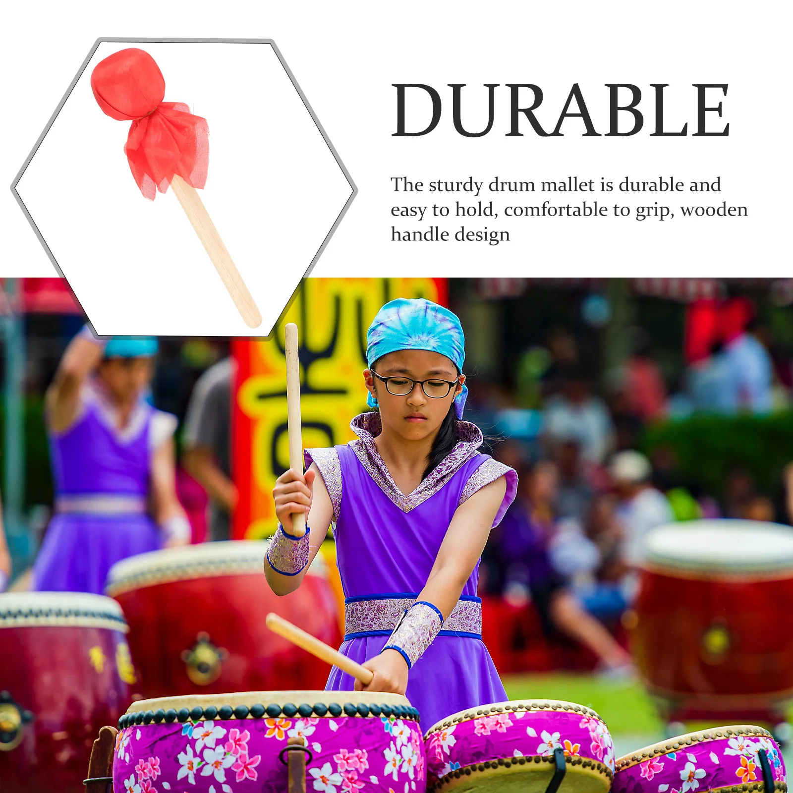 1pcs Wooden Handle Drum Mallet Felt Percussion Stick Bass Drum Mallet For Beginners Professionals Durable Smooth Anti-Slip
1pcs Wooden Handle Drum Mallet Felt Percussion Stick Bass Drum Mallet For Beginners Professionals Durable Smooth Anti-Slip