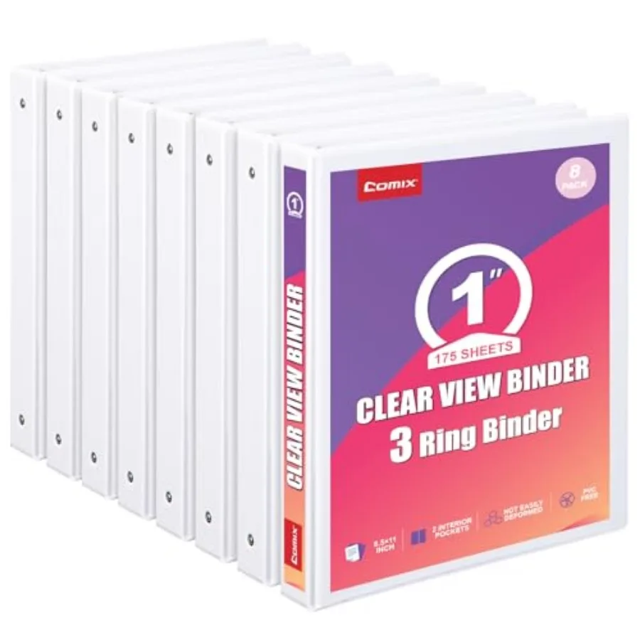 Durable 3 Ring Binder, Round View Binder for Office or School, Fits 175 Sheets of 8.5x11 Paper, PVC-Free and Foldable Spine, Ma
Durable 3 Ring Binder, Round View Binder for Office or School, Fits 175 Sheets of 8.5x11 Paper, PVC-Free and Foldable Spine, Ma