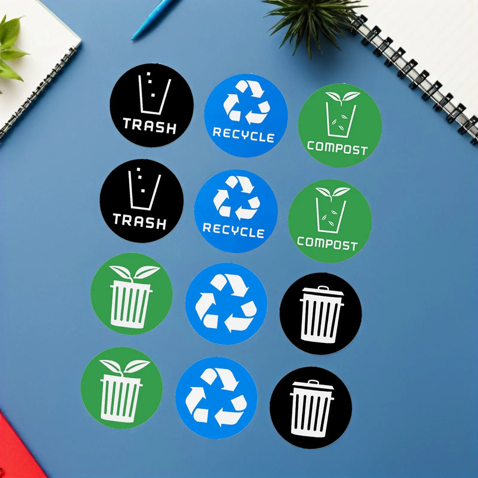 12Pcs Trash Can Recycle Stickers Garbage Classification Stickers Self-Adhesive PVC Recycling Labels for Waste Sorting Bins
12Pcs Trash Can Recycle Stickers Garbage Classification Stickers Self-Adhesive PVC Recycling Labels for Waste Sorting Bins