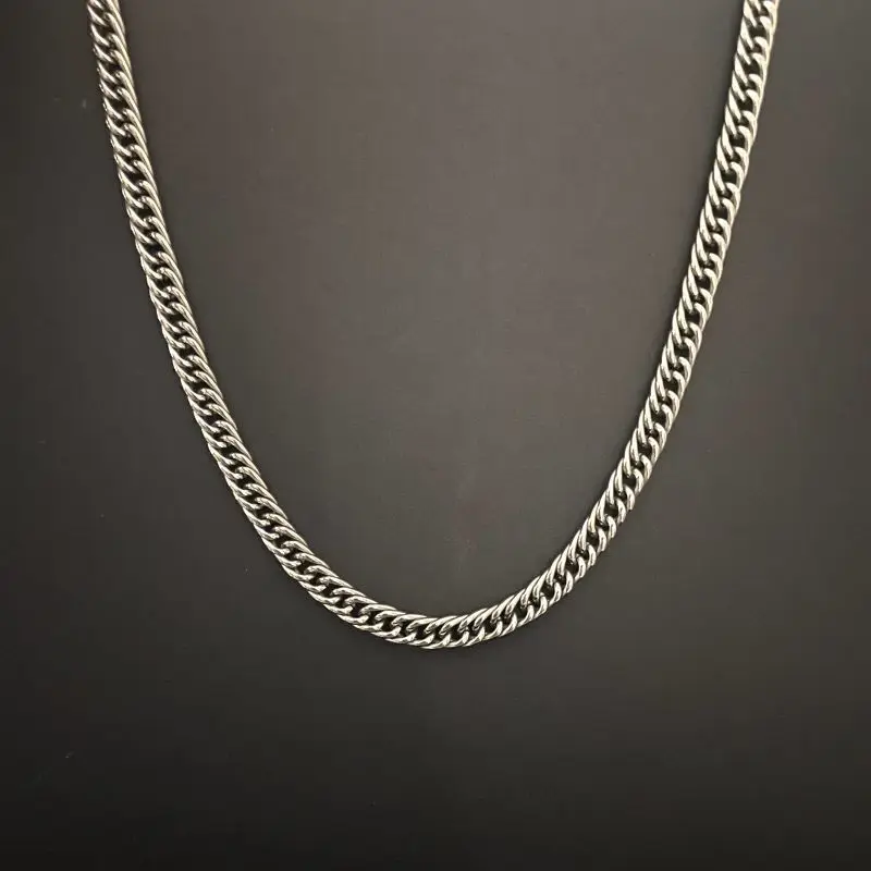 New 7mm TA1 Pure Titanium Necklace with Double Woven Whip Chain Polished Anti Allergic Ultra Light Corrosion Resistance Unisex
New 7mm TA1 Pure Titanium Necklace with Double Woven Whip Chain Polished Anti Allergic Ultra Light Corrosion Resistance Unisex