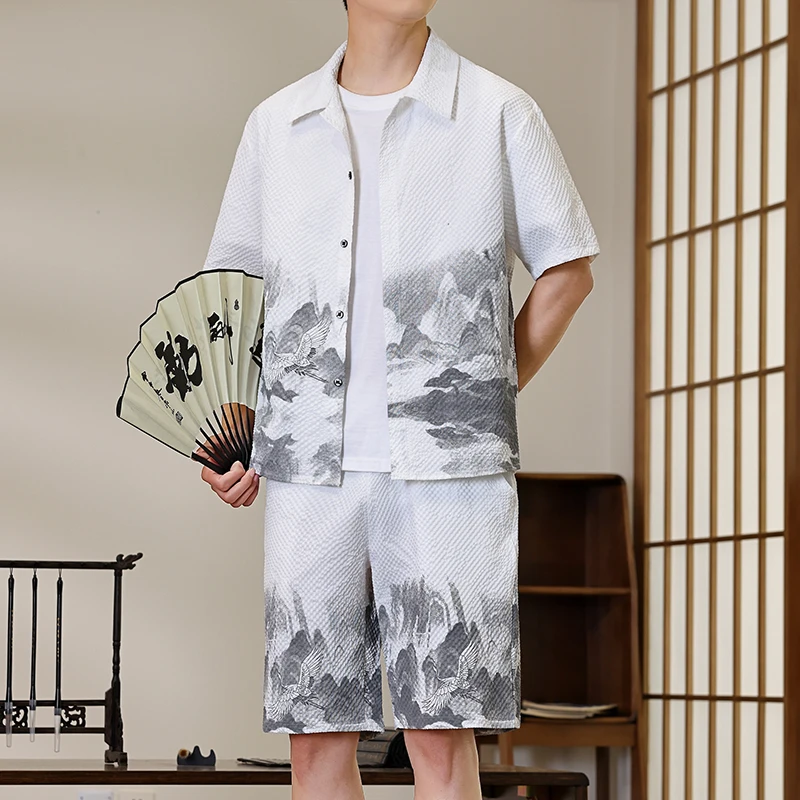 Men's Casual Sets Shirts +shorts 2026 summer chinese style Sportswear Male Fashion two-piece set printing Shirts+shorts M-4XL
Men's Casual Sets Shirts +shorts 2026 summer chinese style Sportswear Male Fashion two-piece set printing Shirts+shorts M-4XL
