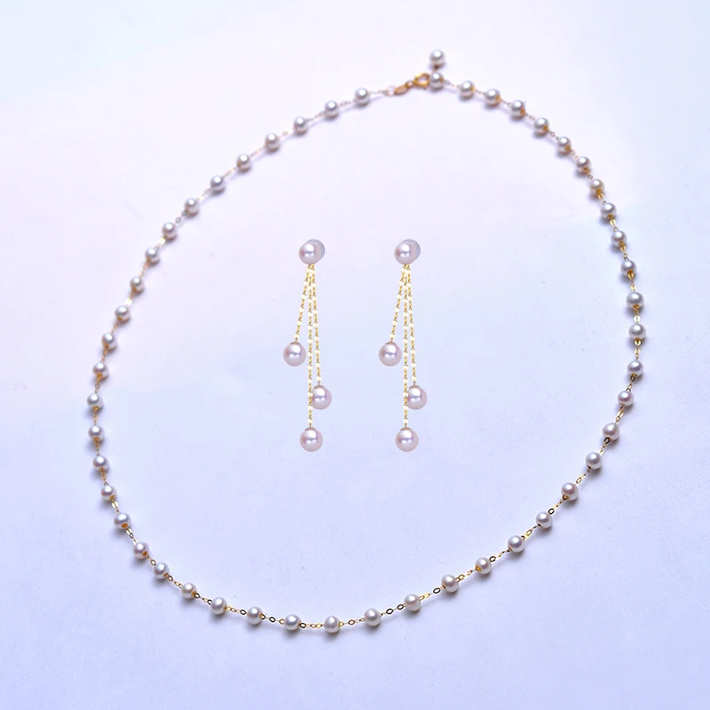 Ювелирный комплект из настоящего золота 18 карат, ювелирные изделия, натуральный круглый жемчуг Акойя с морской водой, ожерелье, кулон Au750, подарок для женщин t669 
Ювелирный комплект из настоящего золота 18 карат, ювелирные изделия, натуральный круглый жемчуг Акойя с морской водой, ожерелье, кулон Au750, подарок для женщин t669