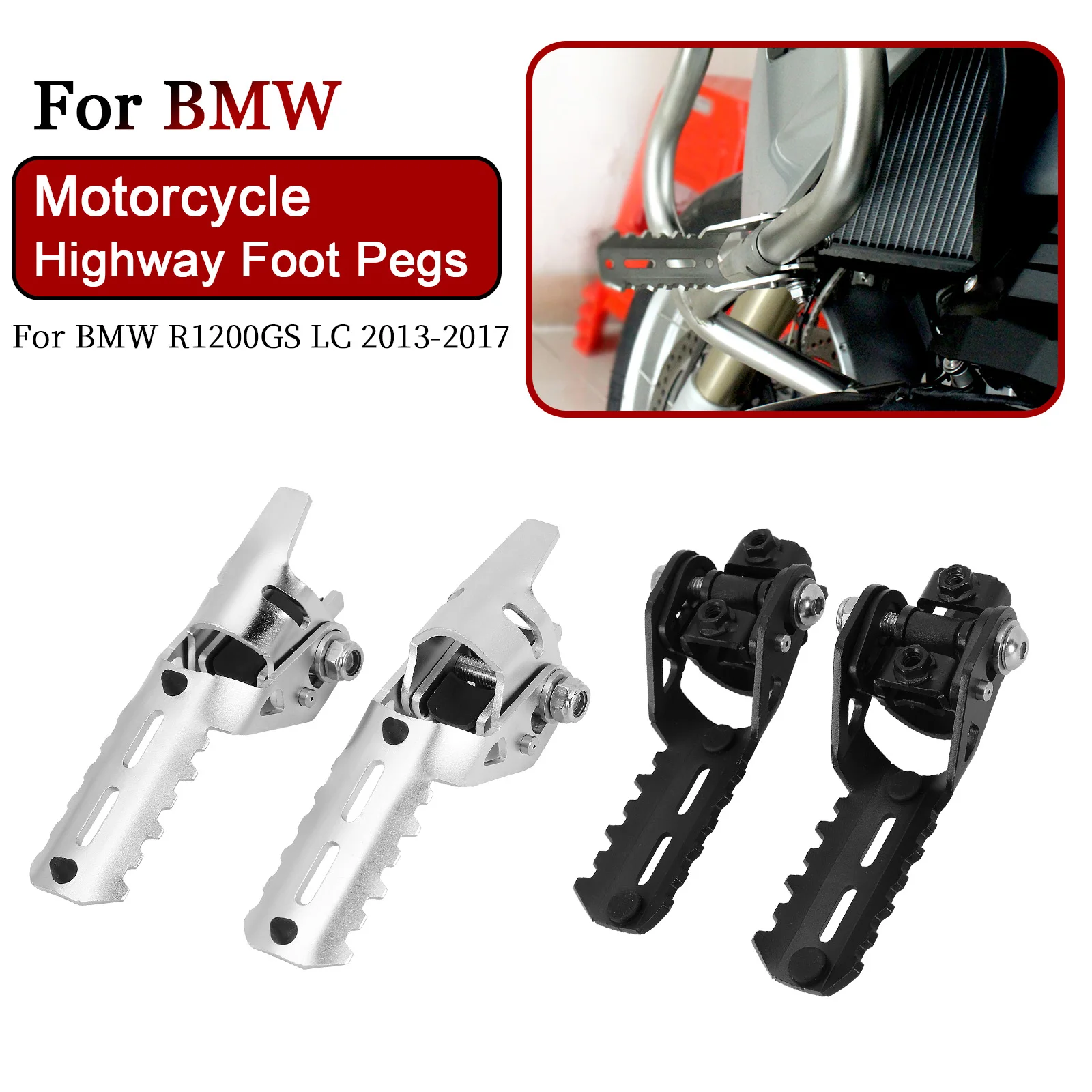 1 Pair Motorcycle Front Crash Bar Rider Highway Foot Pegs Footrest For BMW R1200GS R 1200 GS LC 2013 2014 2015 2016 2017
1 Pair Motorcycle Front Crash Bar Rider Highway Foot Pegs Footrest For BMW R1200GS R 1200 GS LC 2013 2014 2015 2016 2017