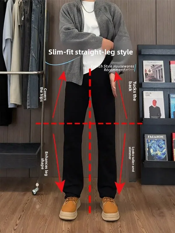 Bla Slim Fit Micro Flare Jeans Men's Straight Leg Pants Enhanced Waist Youthful Casual Warm mid Waist Zipper Spring
Bla Slim Fit Micro Flare Jeans Men's Straight Leg Pants Enhanced Waist Youthful Casual Warm mid Waist Zipper Spring