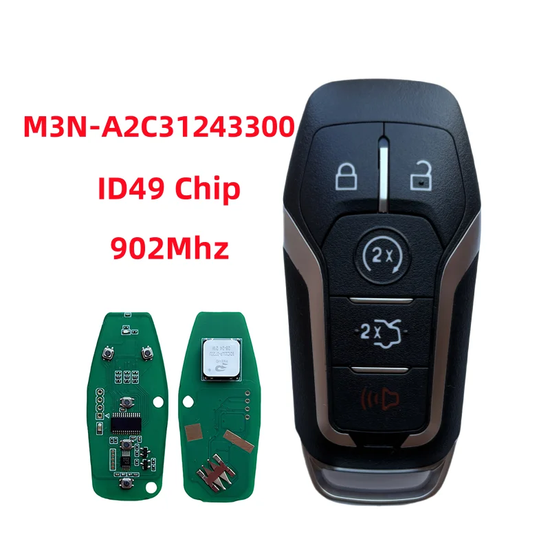 For Ford Fusion Explorer Edge Mustang 2013 2014 2015 2016 2017 FSK 902MHz ID49 Chip FCC ID:M3N-A2C31243300 Car Remote Smart Key
For Ford Fusion Explorer Edge Mustang 2013 2014 2015 2016 2017 FSK 902MHz ID49 Chip FCC ID:M3N-A2C31243300 Car Remote Smart Key
