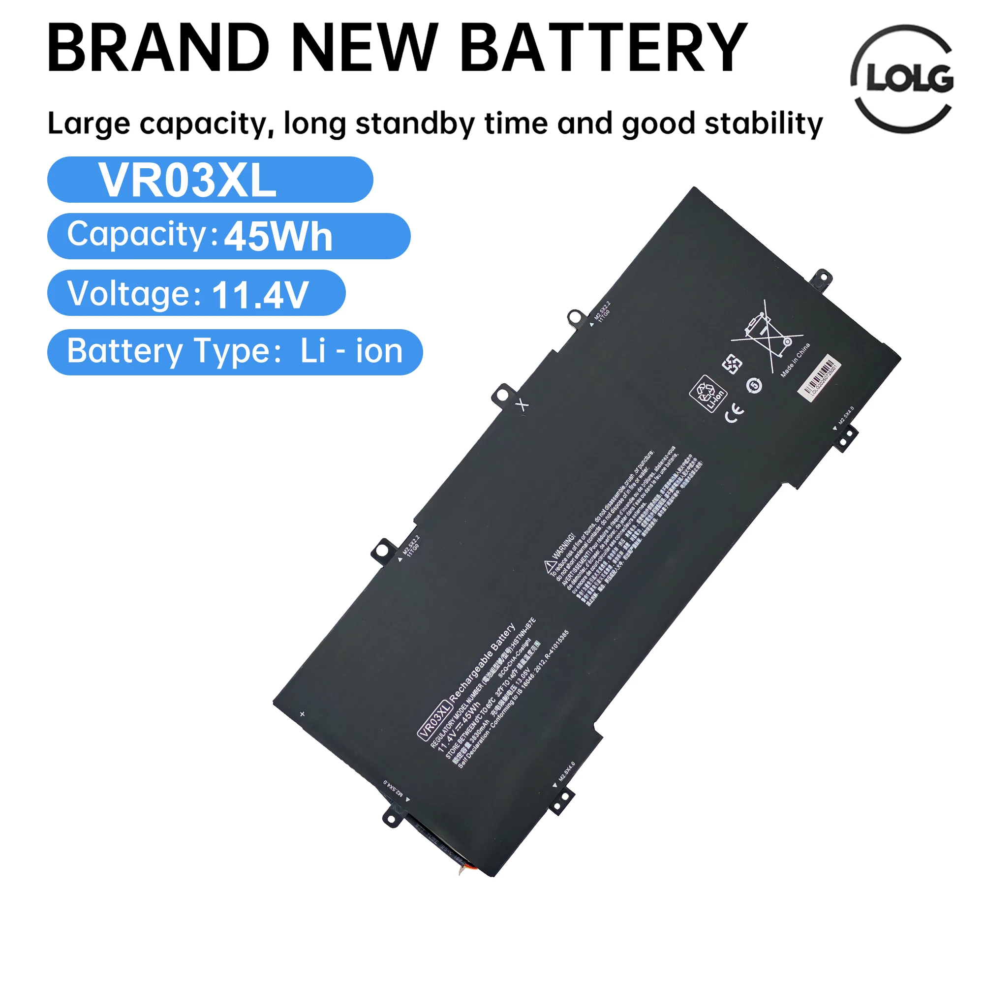 LOLG VR03XL Laptop Battery For HP Envy 13-D051TU D056TU 816497-1C1 HSTNN-IB7E TPN-C120 1 45Wh 11.4V
LOLG VR03XL Laptop Battery For HP Envy 13-D051TU D056TU 816497-1C1 HSTNN-IB7E TPN-C120 1 45Wh 11.4V