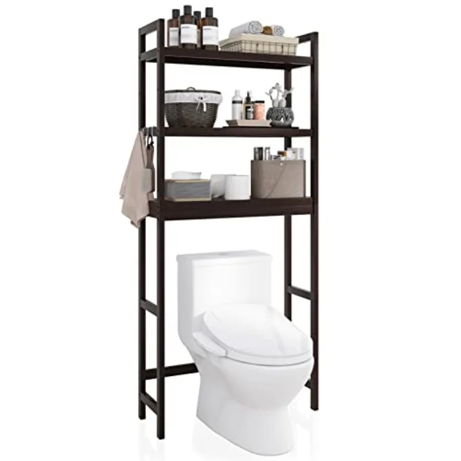 Bathroom Storage Shelf Bamboo Over-The-Toilet Organizer Rack Freestanding Toilet Space Saver with 3-Tier Adjustable Shelves Dar
Bathroom Storage Shelf Bamboo Over-The-Toilet Organizer Rack Freestanding Toilet Space Saver with 3-Tier Adjustable Shelves Dar