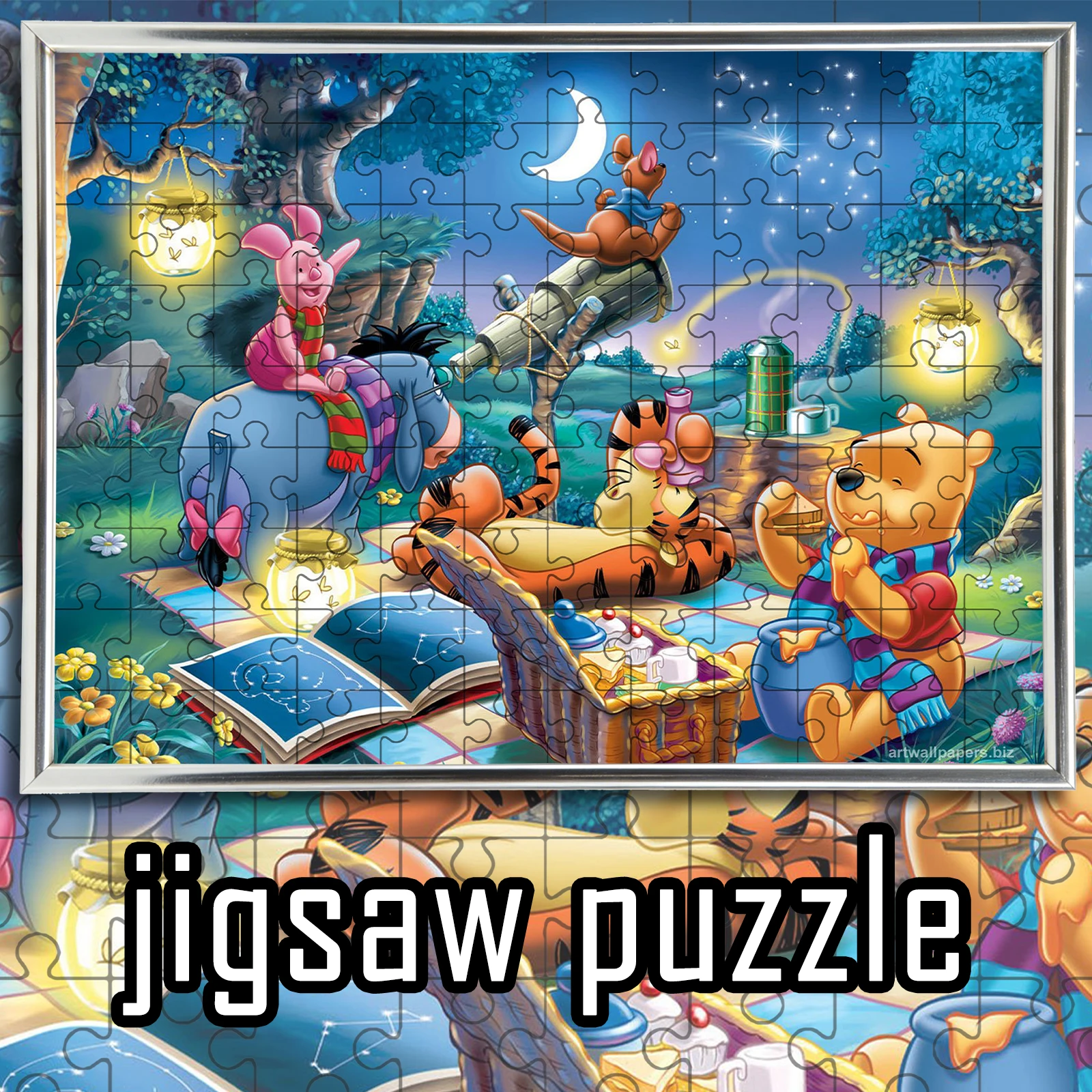 Vintage hand-painted style Winnie and her companions gathering at night art puzzle
Vintage hand-painted style Winnie and her companions gathering at night art puzzle