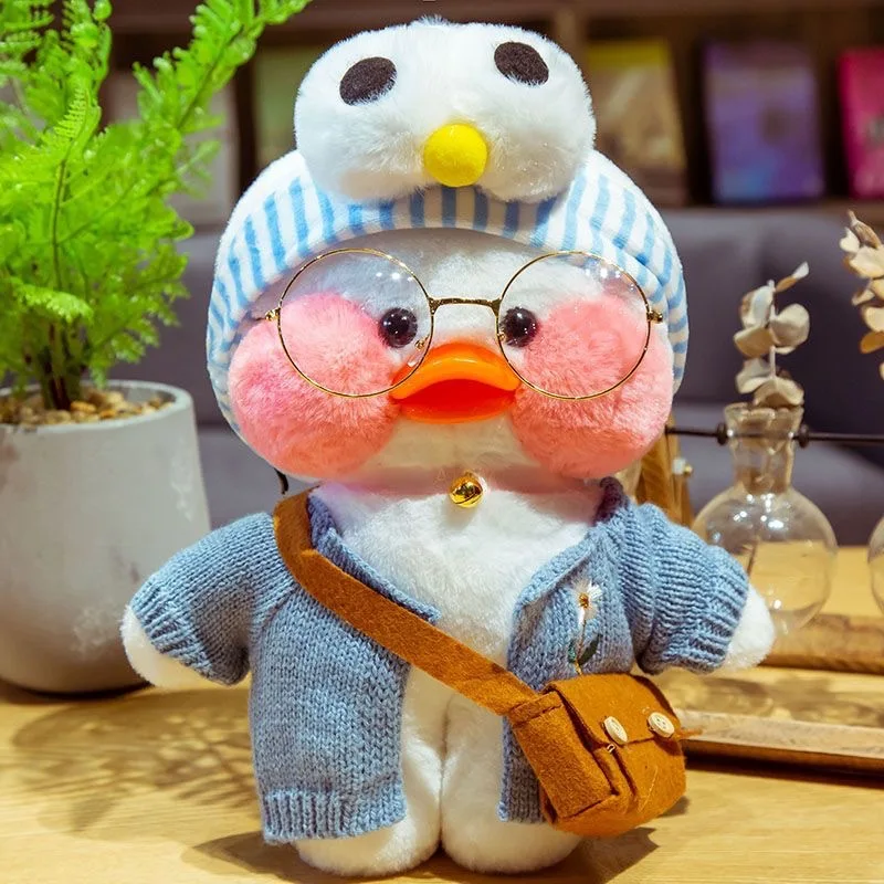 Lalafanfan Cafe Duck Plush Doll, 30cm Kawaii White Duck Stuffed Toy with Full Outfit Glasses Bag
Lalafanfan Cafe Duck Plush Doll, 30cm Kawaii White Duck Stuffed Toy with Full Outfit Glasses Bag