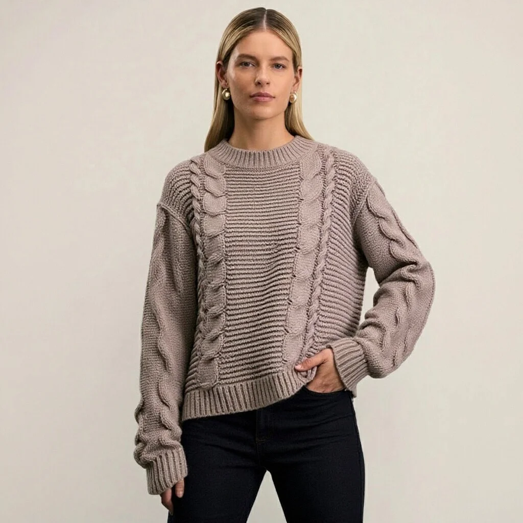 Женский вязаный свитер крючком, пуловер с длинными рукавами, осень-зима, большой ленивый шикарный стиль для повседневной повседневной и модной уличной одежды
Женский вязаный свитер крючком, пуловер с длинными рукавами, осень-зима, большой ленивый шикарный стиль для повседневной повседневной и модной уличной одежды