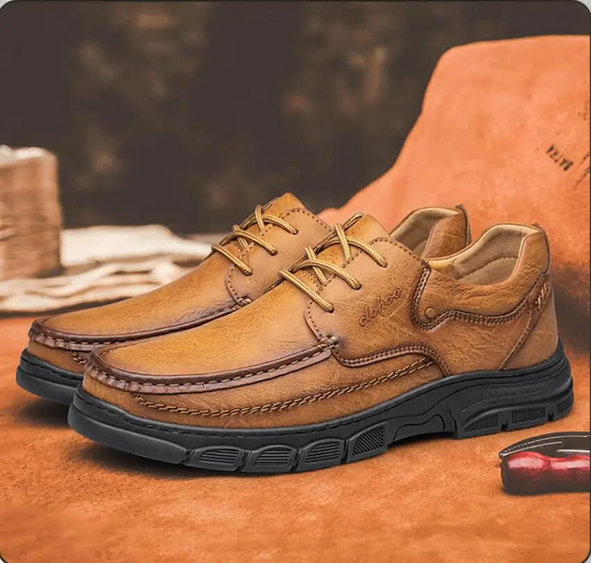 2025 Men's Handmade Thick Rubber Bottom Breathable Casual Leather Shoes Classic Sewn Loafers Comfortable Leisure Footwear
2025 Men's Handmade Thick Rubber Bottom Breathable Casual Leather Shoes Classic Sewn Loafers Comfortable Leisure Footwear