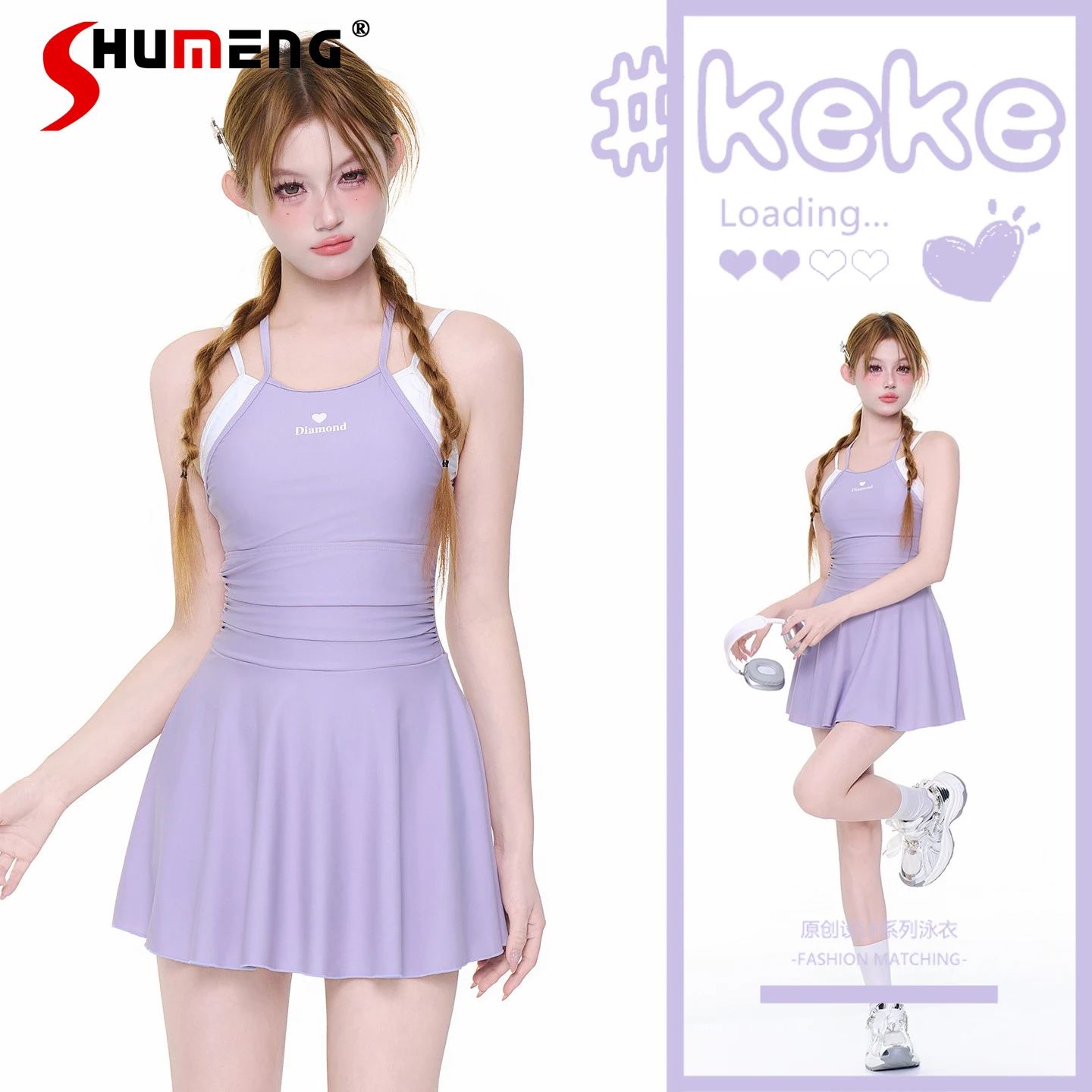 Japanese Sweet Cute Preppy Style One-Piece Suit Lace-Up Halter Backless Printed High Waist Swimming Dress Women Swimsuit Summer
Japanese Sweet Cute Preppy Style One-Piece Suit Lace-Up Halter Backless Printed High Waist Swimming Dress Women Swimsuit Summer