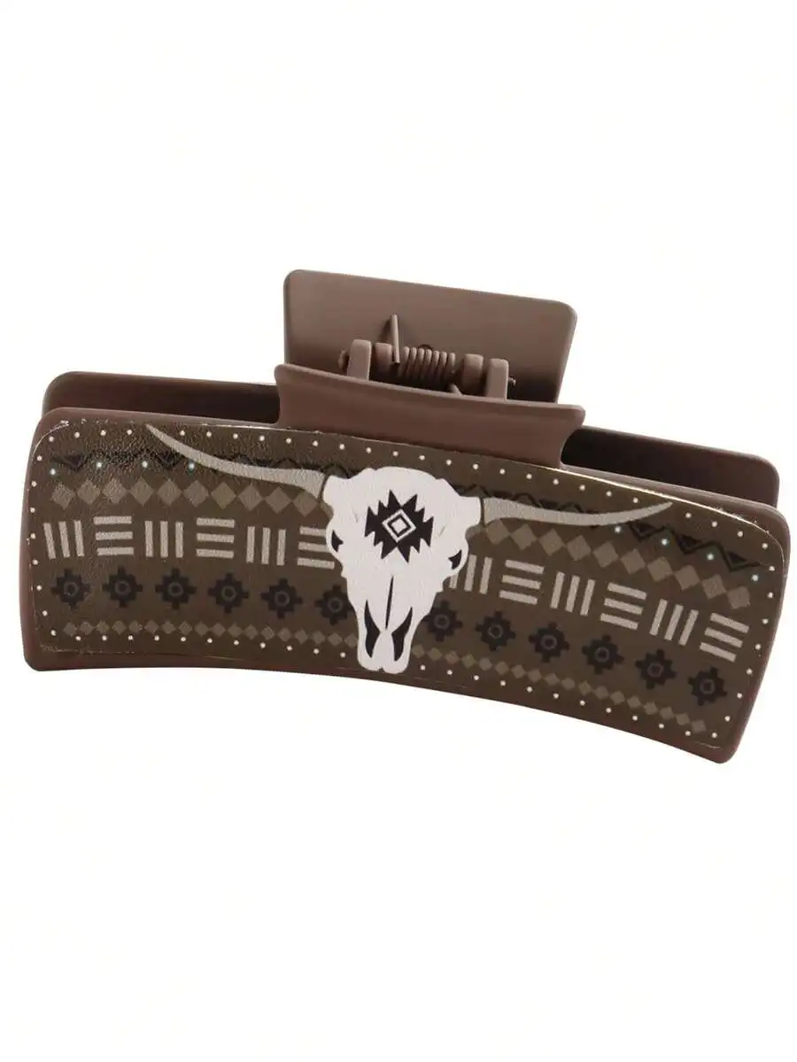 Western Leather Claw Clip With Cow Skull And Geometric Pattern Boho Hair Accessory For Women
Western Leather Claw Clip With Cow Skull And Geometric Pattern Boho Hair Accessory For Women