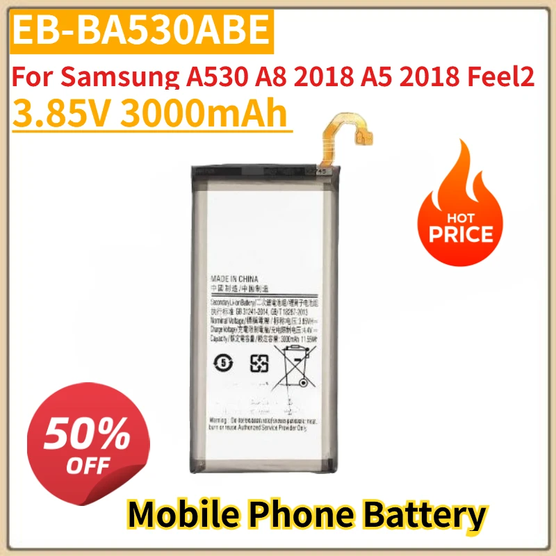 New EB-BA530ABE EB-BA705ABU Mobile Phone Battery 3.85V 3000/3900mAh For Samsung A530 A8 2018 A5 2018 Feel2 A70 A70S A707 A705
New EB-BA530ABE EB-BA705ABU Mobile Phone Battery 3.85V 3000/3900mAh For Samsung A530 A8 2018 A5 2018 Feel2 A70 A70S A707 A705