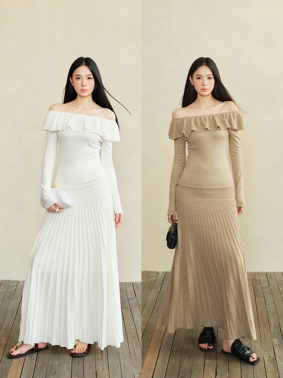 ZhouMiao Women's Knitted Sweater And Half Skirt Set with Detachable Lace Hemline Mixed Wool Blend Multi-Wear A-Line Style
ZhouMiao Women's Knitted Sweater And Half Skirt Set with Detachable Lace Hemline Mixed Wool Blend Multi-Wear A-Line Style