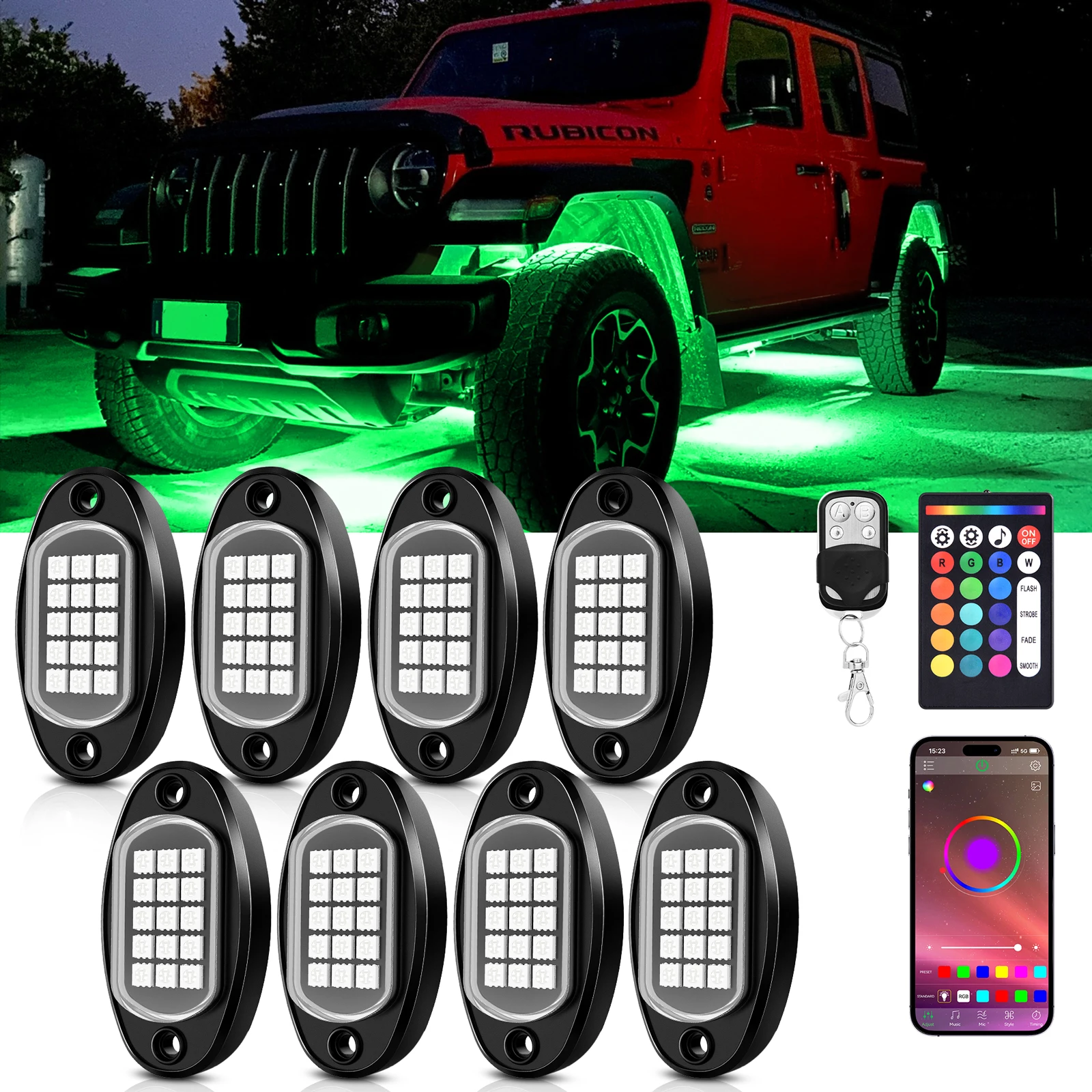 MICTUNING 8-струйные светодиодные рок-светильники RGB, многоцветный комплект освещения для днища с дистанционным управлением через приложение и музыкальным режимом для грузовика, мотоцикла
MICTUNING 8-струйные светодиодные рок-светильники RGB, многоцветный комплект освещения для днища с дистанционным управлением через приложение и музыкальным режимом для грузовика, мотоцикла