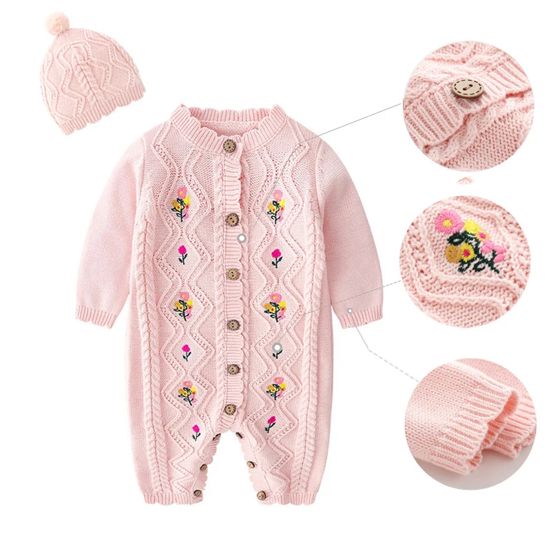 Весенне-осенние детские комбинезоны для маленьких девочек, вязаные комбинезоны с мультяшной вышивкой для новорожденных девочек, боди для маленьких девочек, комбинезоны + шапка
Весенне-осенние детские комбинезоны для маленьких девочек, вязаные комбинезоны с мультяшной вышивкой для новорожденных девочек, боди для маленьких девочек, комбинезоны + шапка
