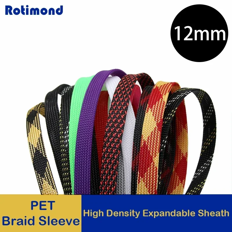 PET Braided Sleeve High Density Insulated Cable Protection Size 12mm Expandable Sheath Cable Sleeve 5/10/20/50/100M
PET Braided Sleeve High Density Insulated Cable Protection Size 12mm Expandable Sheath Cable Sleeve 5/10/20/50/100M