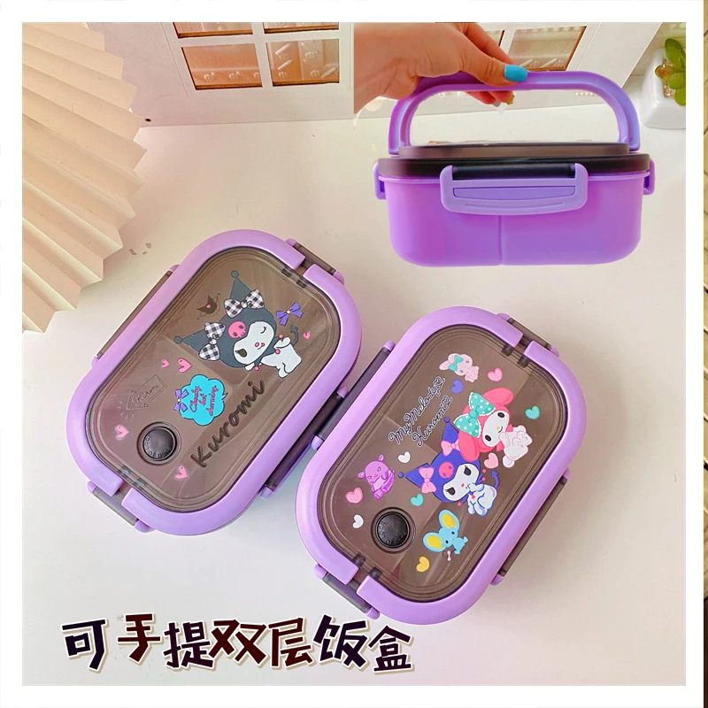 Hello Kitty My Melody Anime Kawaii Sanrio Girly Heart Double Portable Lunch Box Cute Cartoon Kuromi Bento Case Gifts for Kids
Hello Kitty My Melody Anime Kawaii Sanrio Girly Heart Double Portable Lunch Box Cute Cartoon Kuromi Bento Case Gifts for Kids