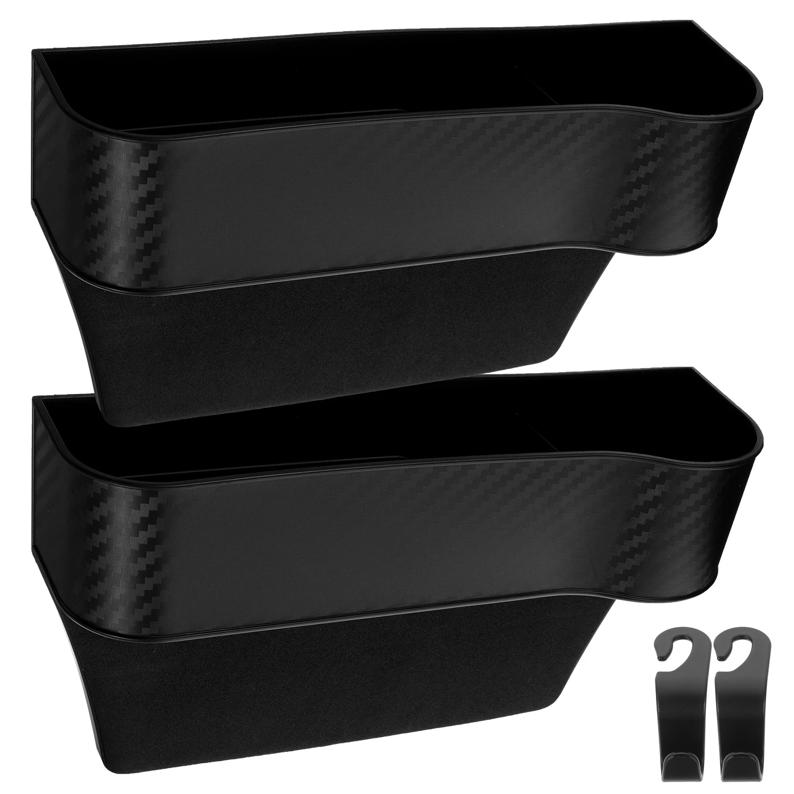 2 pcs Car Organizer Set Black Gap Storage Boxes Cup Holders Front Seats Chair Back Car Organizer Hooks Easy Install 
2 pcs Car Organizer Set Black Gap Storage Boxes Cup Holders Front Seats Chair Back Car Organizer Hooks Easy Install