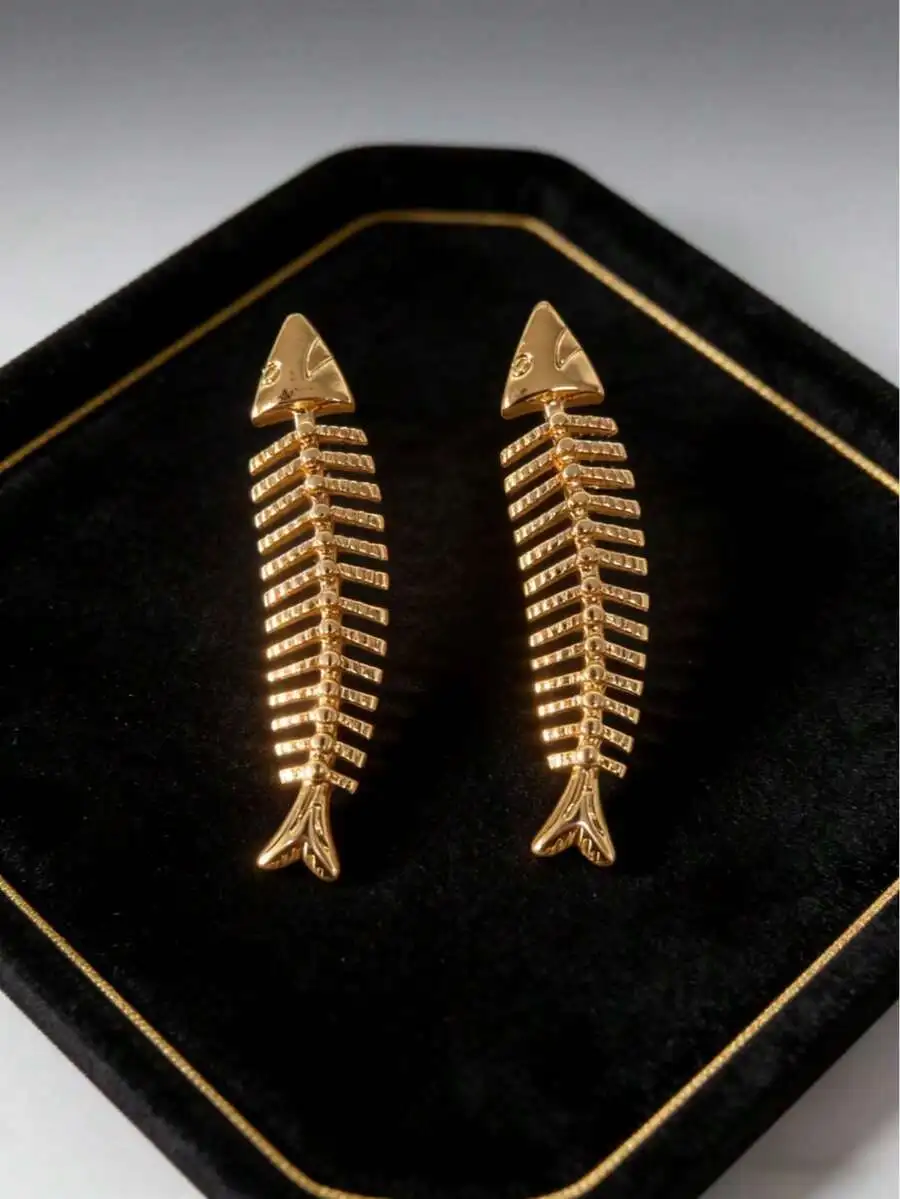 Vintage Bohemian Punk Fish Skeleton Drop Earrings For Women Alloy Fashion Jewelry
Vintage Bohemian Punk Fish Skeleton Drop Earrings For Women Alloy Fashion Jewelry