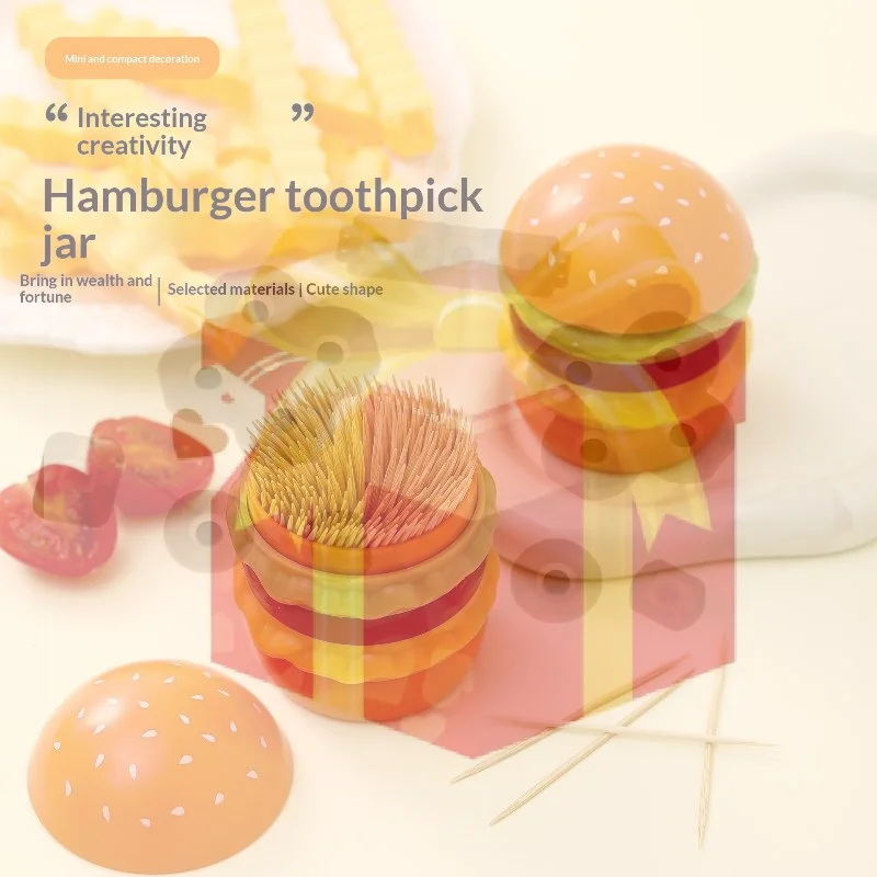【HG】Hamburger Toothpick Holder Cotton Swab Jar ABS Toothpick Can Storage Decoration Ornament Gifts Cute Home Desktop Organizer
【HG】Hamburger Toothpick Holder Cotton Swab Jar ABS Toothpick Can Storage Decoration Ornament Gifts Cute Home Desktop Organizer