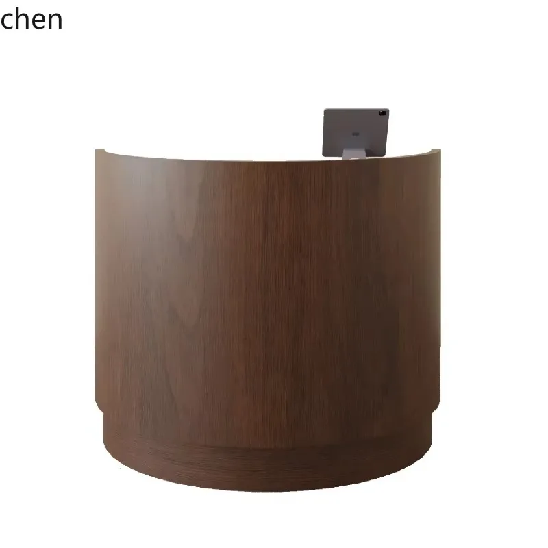 e1- half arc cabinet checkout page women's clothing store walnut pattern front desk reception small shopping guide desk
e1- half arc cabinet checkout page women's clothing store walnut pattern front desk reception small shopping guide desk