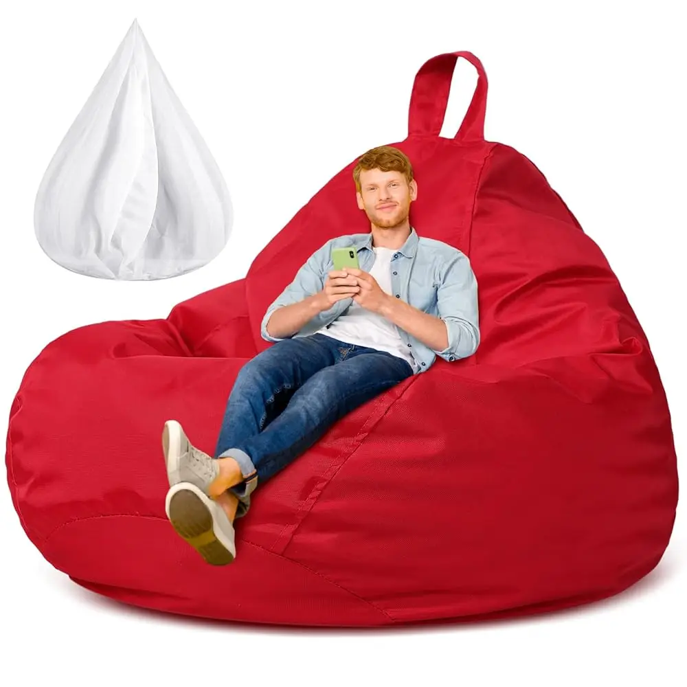 5 Feet Giant Red Bean Bag Chair Cover (No Filler) For Adults Ox Fabric Stuffed Storage Bean Bag Chair Cover With Inner Liners
5 Feet Giant Red Bean Bag Chair Cover (No Filler) For Adults Ox Fabric Stuffed Storage Bean Bag Chair Cover With Inner Liners