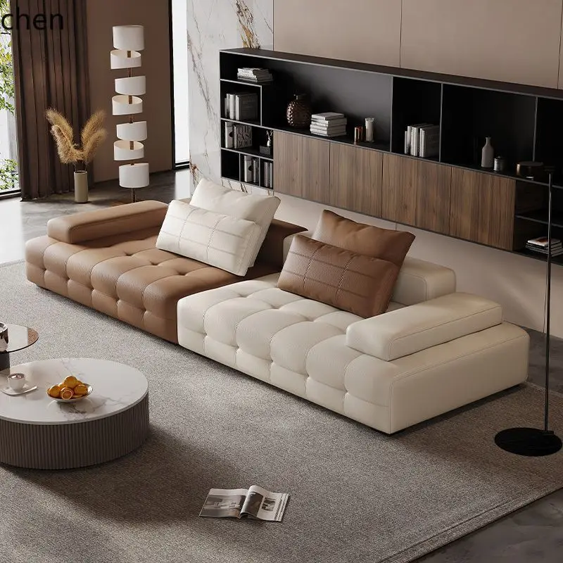 Genuine Leather Sofa Villa Living Room Small Apartment Straight High-End Sofa Modular Sofa
Genuine Leather Sofa Villa Living Room Small Apartment Straight High-End Sofa Modular Sofa