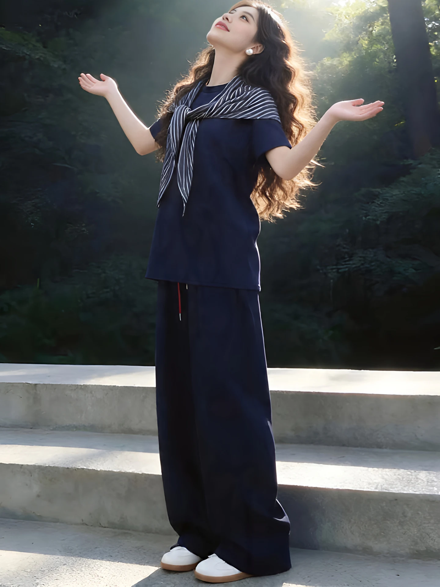 Summer 2026 Korean Style Lazy Casual Loose Slimming Short Sleeve T-Shirt Pants Shoulder Cover Fashion Set for Women
Summer 2026 Korean Style Lazy Casual Loose Slimming Short Sleeve T-Shirt Pants Shoulder Cover Fashion Set for Women