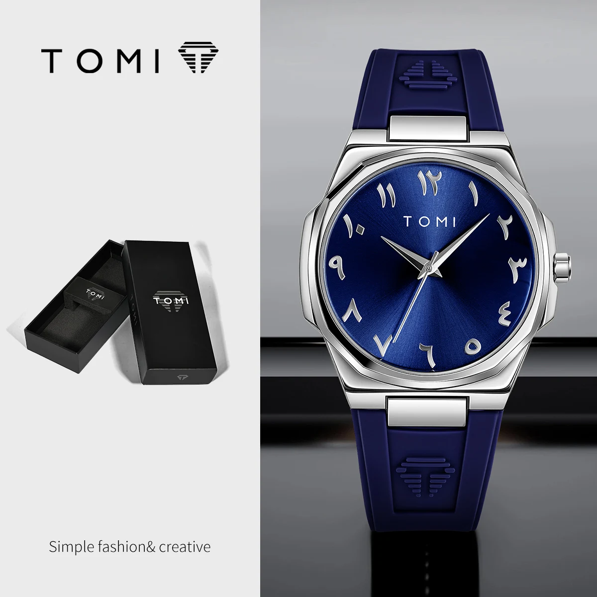 TOMI Fashion casual men's quartz watch; adjustable plastic rubber strap; waterproof analog men's wristwatch; daily wear
TOMI Fashion casual men's quartz watch; adjustable plastic rubber strap; waterproof analog men's wristwatch; daily wear