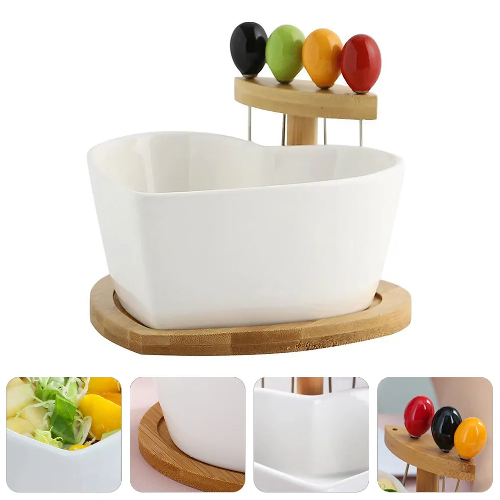 Ceramic Bowl with Fork Heart Shape Salad Food Serving Plate Ceramics Shaped Fruit
Ceramic Bowl with Fork Heart Shape Salad Food Serving Plate Ceramics Shaped Fruit