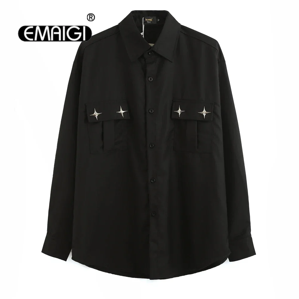 Men Star Buckle Long Sleeve Loose Casual Streetwear Fashion Hip Hop Oversize Black White Shirts Male Shirt Blouses Y2k Clothes
Men Star Buckle Long Sleeve Loose Casual Streetwear Fashion Hip Hop Oversize Black White Shirts Male Shirt Blouses Y2k Clothes
