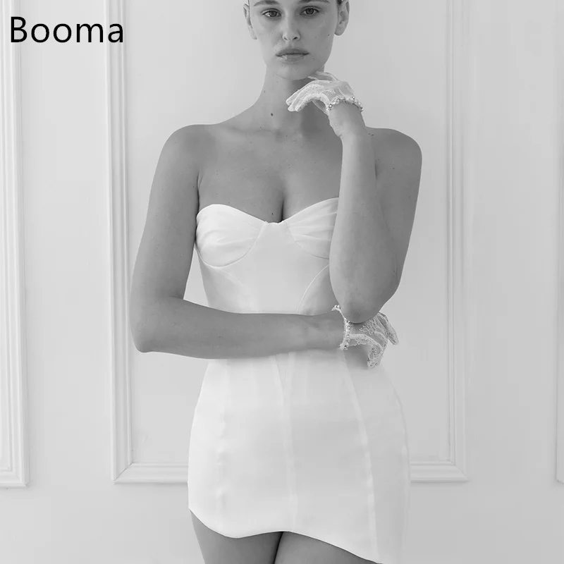 Booma Simple Mermaid Backless Pleat Sleeveless Mini Wedding Dresses Satin Elegant Brides Gown Custom Made 2025
Booma Simple Mermaid Backless Pleat Sleeveless Mini Wedding Dresses Satin Elegant Brides Gown Custom Made 2025