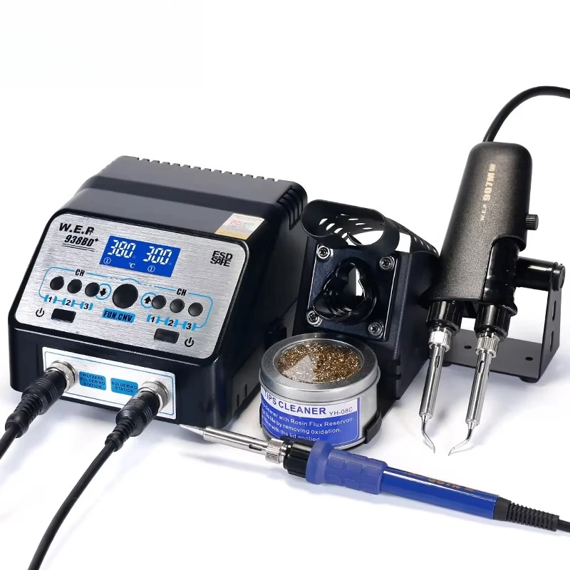 WEP 938BD+ Upgrade Version SMD Hot Tweezers Desoldering Soldering Station
WEP 938BD+ Upgrade Version SMD Hot Tweezers Desoldering Soldering Station