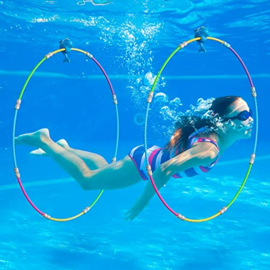 Fun Swimming Pool Toys for - Diving Practice, Swim Thru Rings for Boys/Girls Ages 4-12
Fun Swimming Pool Toys for - Diving Practice, Swim Thru Rings for Boys/Girls Ages 4-12
