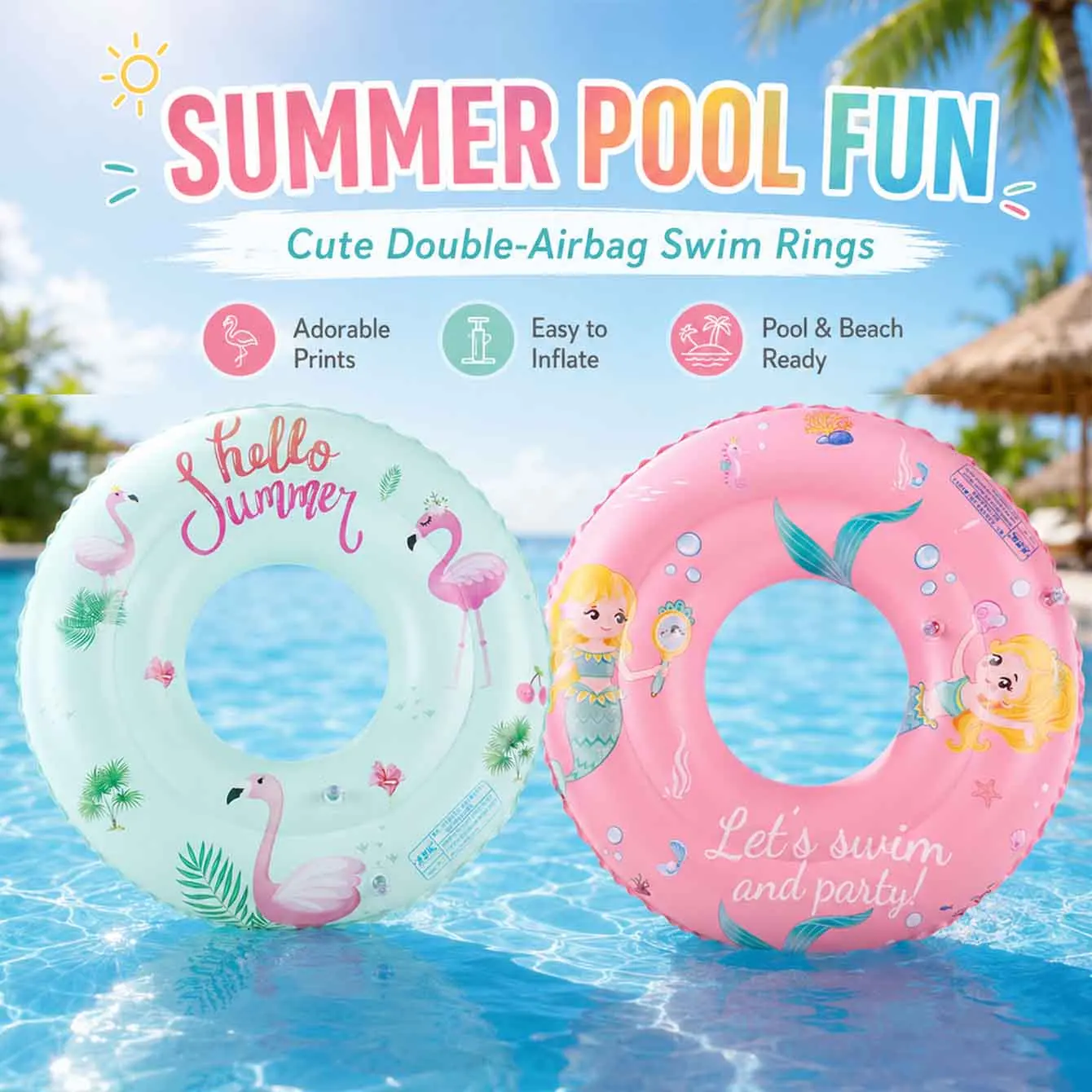 1PC Inflatable Swim Ring Flamingo Mermaid Pool Float Double Airbag Swim Tube for Summer Beach Pool Party
1PC Inflatable Swim Ring Flamingo Mermaid Pool Float Double Airbag Swim Tube for Summer Beach Pool Party