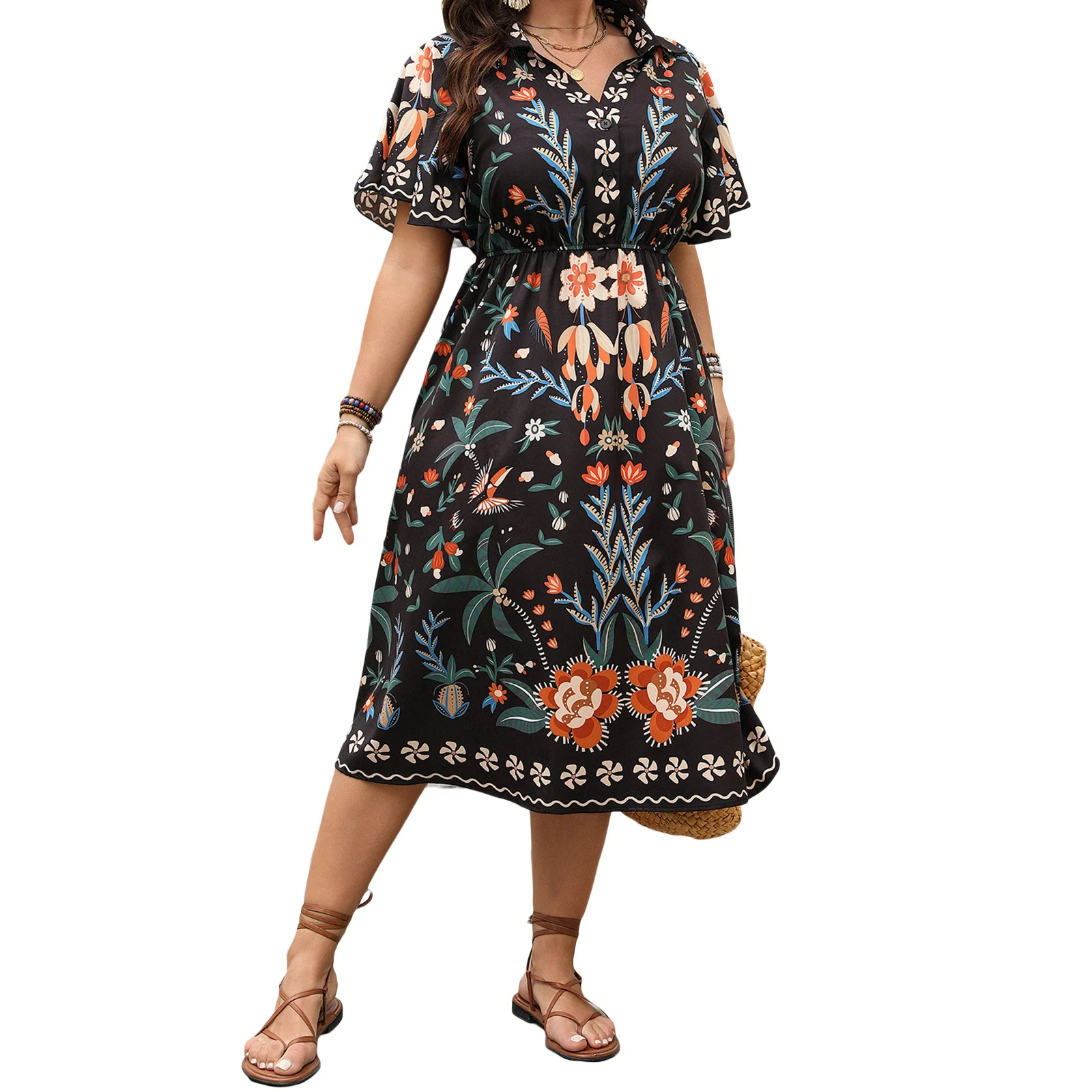 2025 Women's Plus Size A-Line Dresses Casual Summer Bohemian Floral Print Short Sleeve Party Dress for Cocktail Streetwear
2025 Women's Plus Size A-Line Dresses Casual Summer Bohemian Floral Print Short Sleeve Party Dress for Cocktail Streetwear