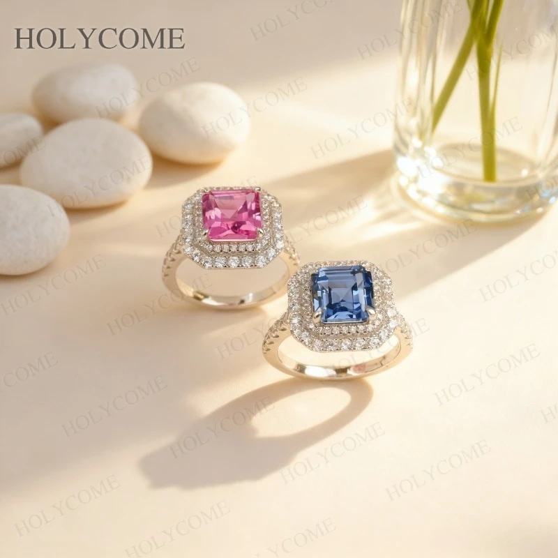 Luxury Custom Ring Asscher 8x8mm 2-3.3CT Ruby Zambia Sapphire Padparadscha 925 Sterling Silver Jewelry For Wedding Bandal Gifts
Luxury Custom Ring Asscher 8x8mm 2-3.3CT Ruby Zambia Sapphire Padparadscha 925 Sterling Silver Jewelry For Wedding Bandal Gifts