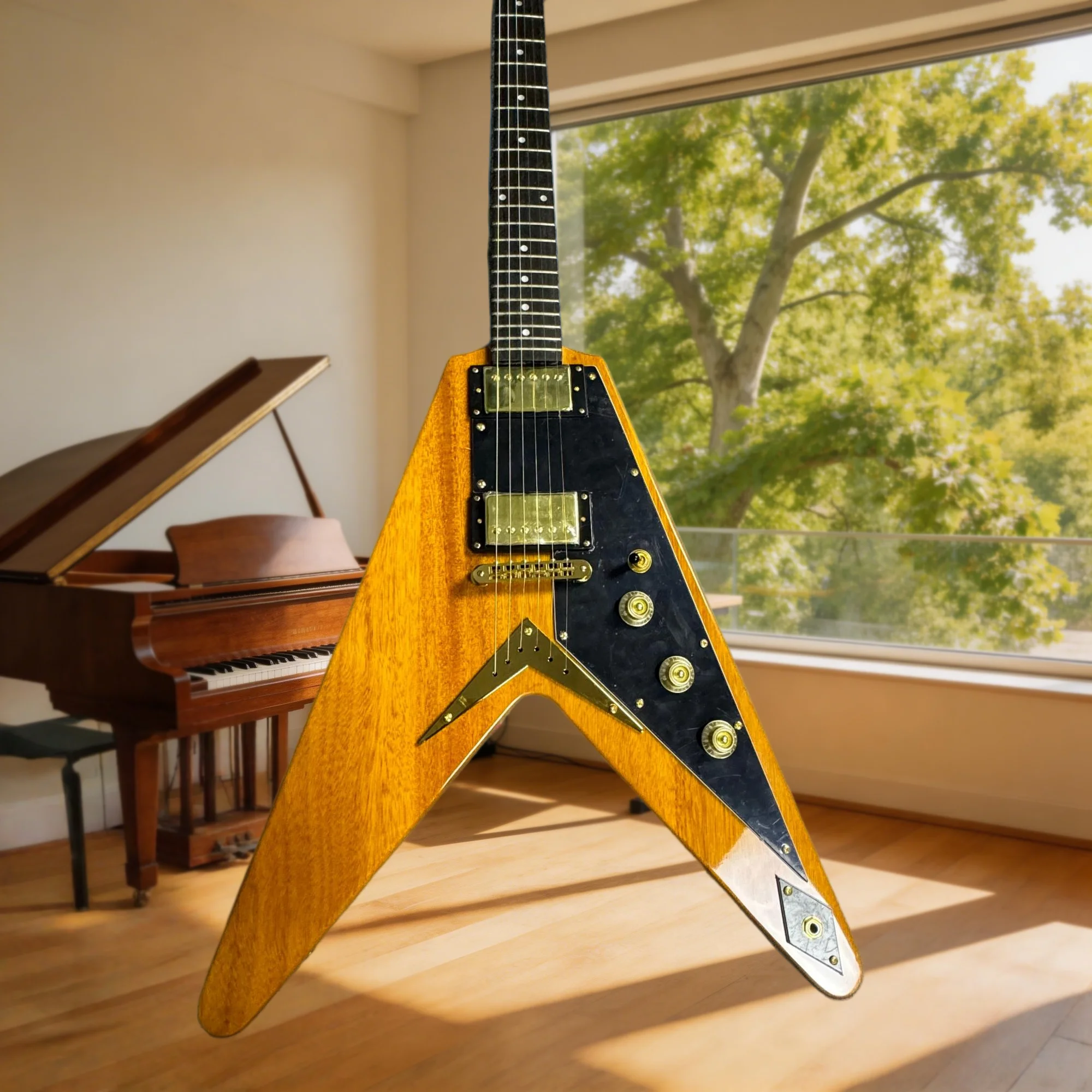 2026 Brown Flying V Electric Guitar HH Pickups Fixed Bridge Mahogany Body Classic Heavy Metal Built for Metal
2026 Brown Flying V Electric Guitar HH Pickups Fixed Bridge Mahogany Body Classic Heavy Metal Built for Metal