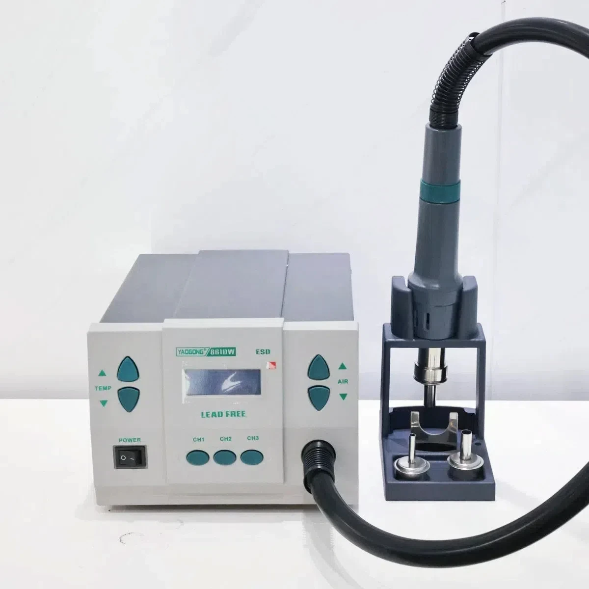 Lead-Free Hot Air Rework Station YAOGONG 861DW Smart Digital Display Brushless Fan 110V/220V
Lead-Free Hot Air Rework Station YAOGONG 861DW Smart Digital Display Brushless Fan 110V/220V